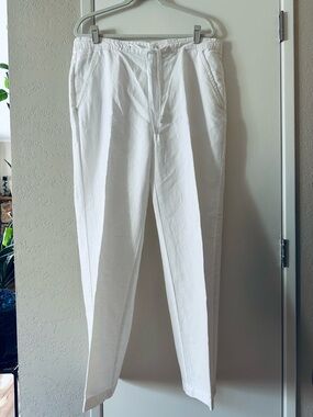 Island Shores linen Blend trousers - Large- White